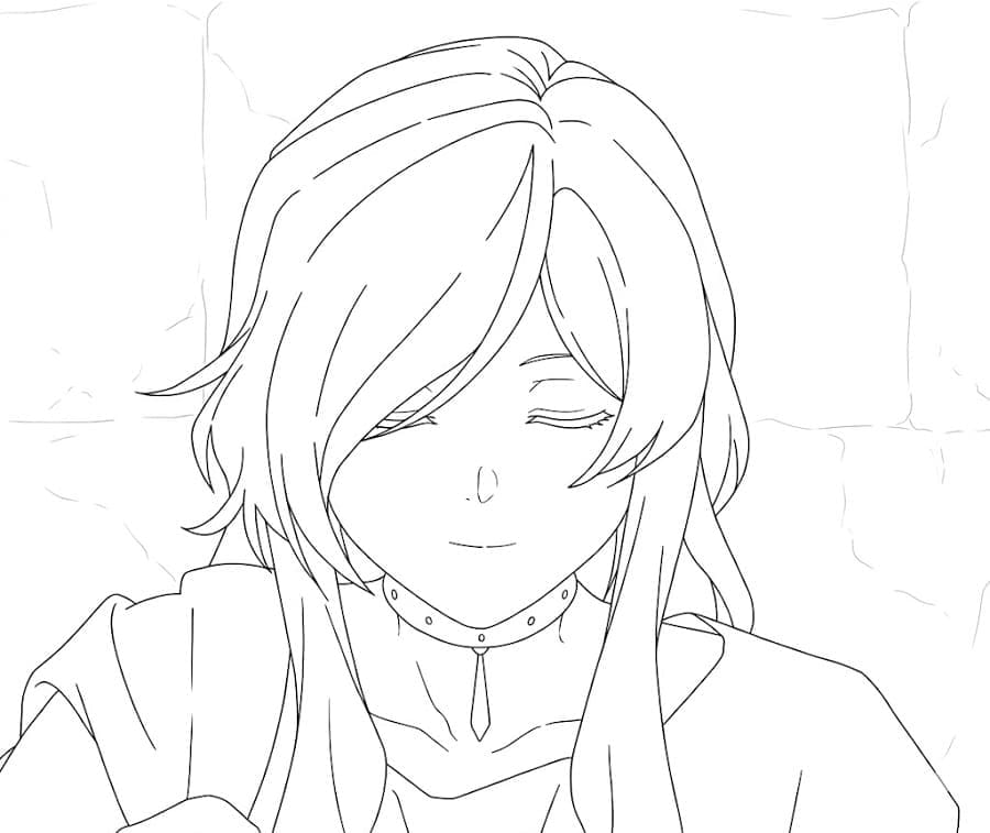 Coloriage Flamme Souriante