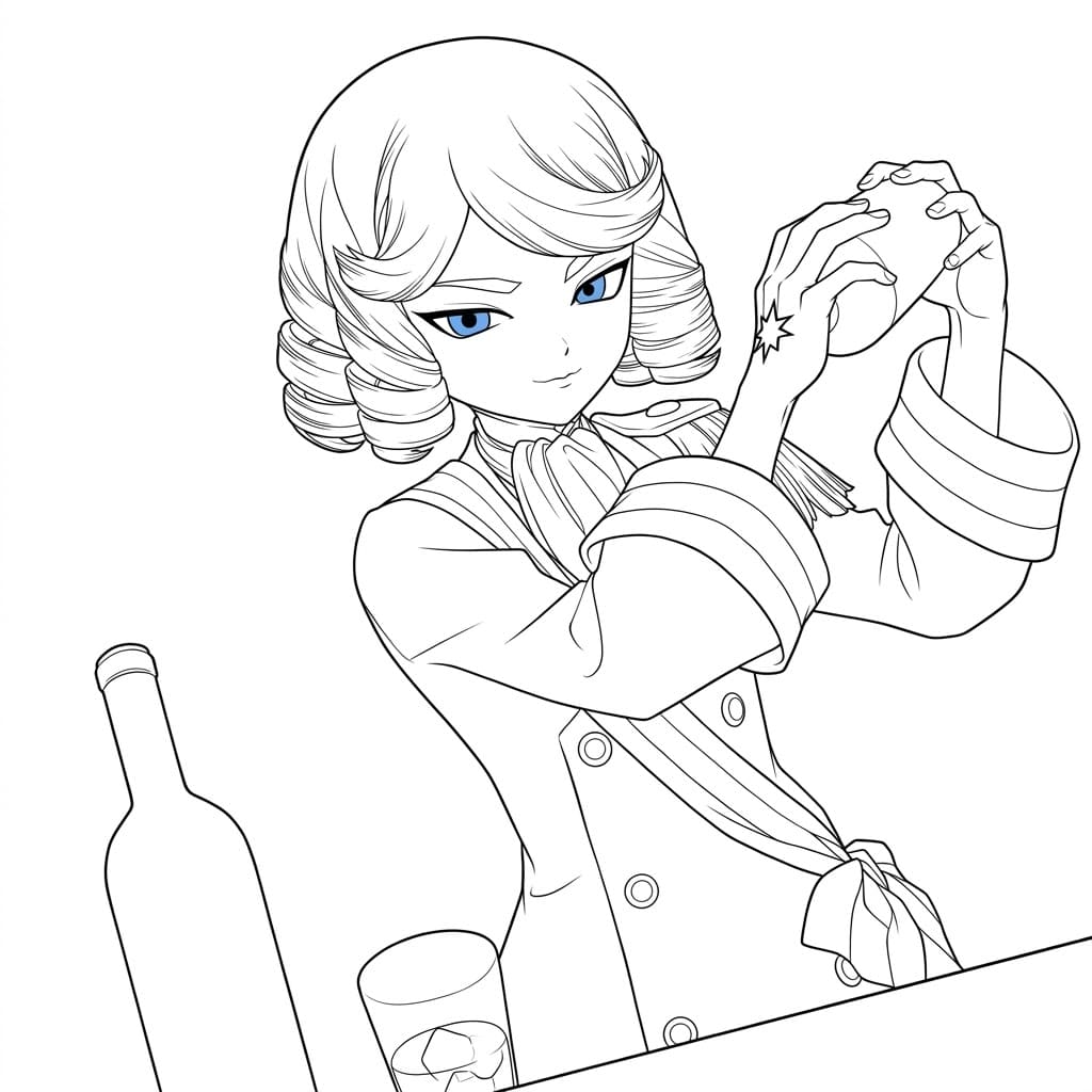 Coloriage François au Cocktail
