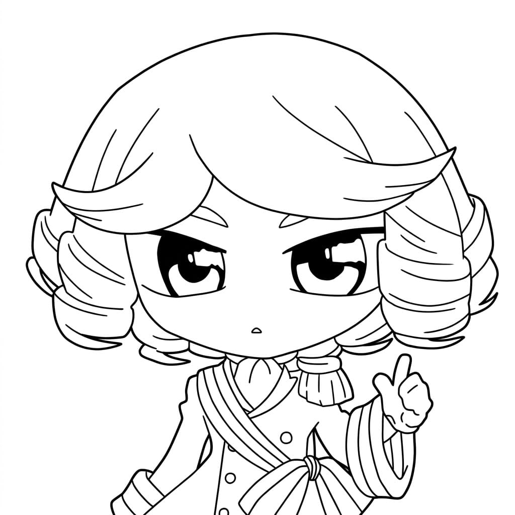 Coloriage François Chibi Souriante