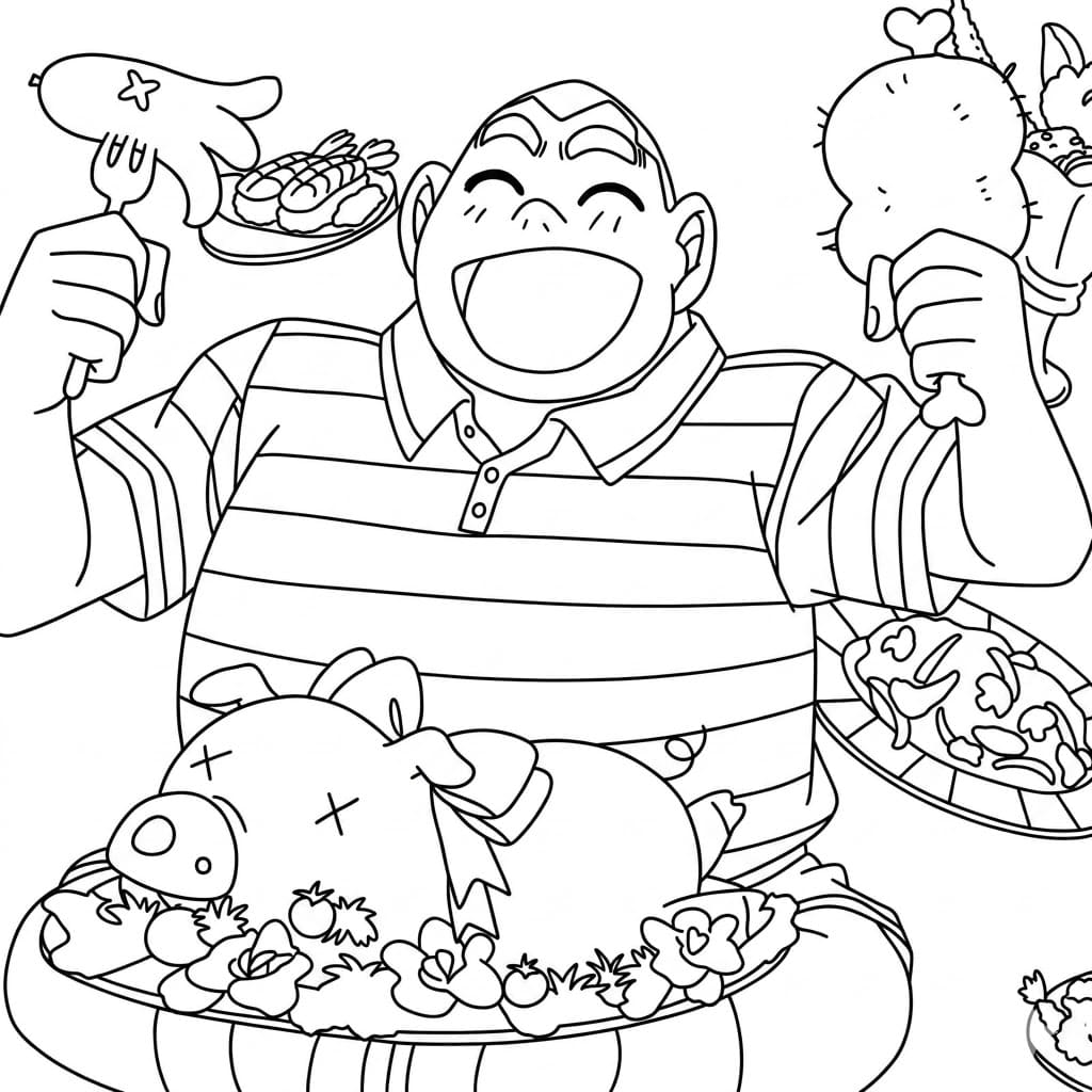 Coloriage Genta Kojima banquet