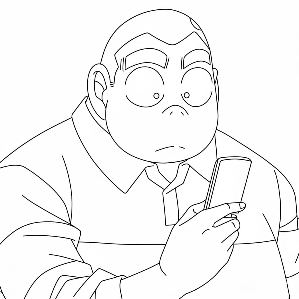 Coloriage Genta Kojima concentré