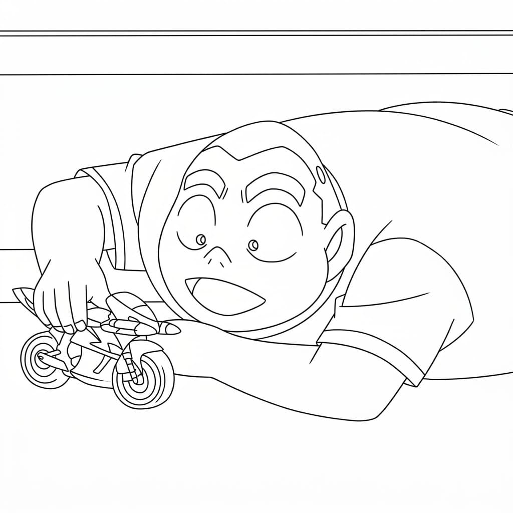 Coloriage Genta Kojima reposant