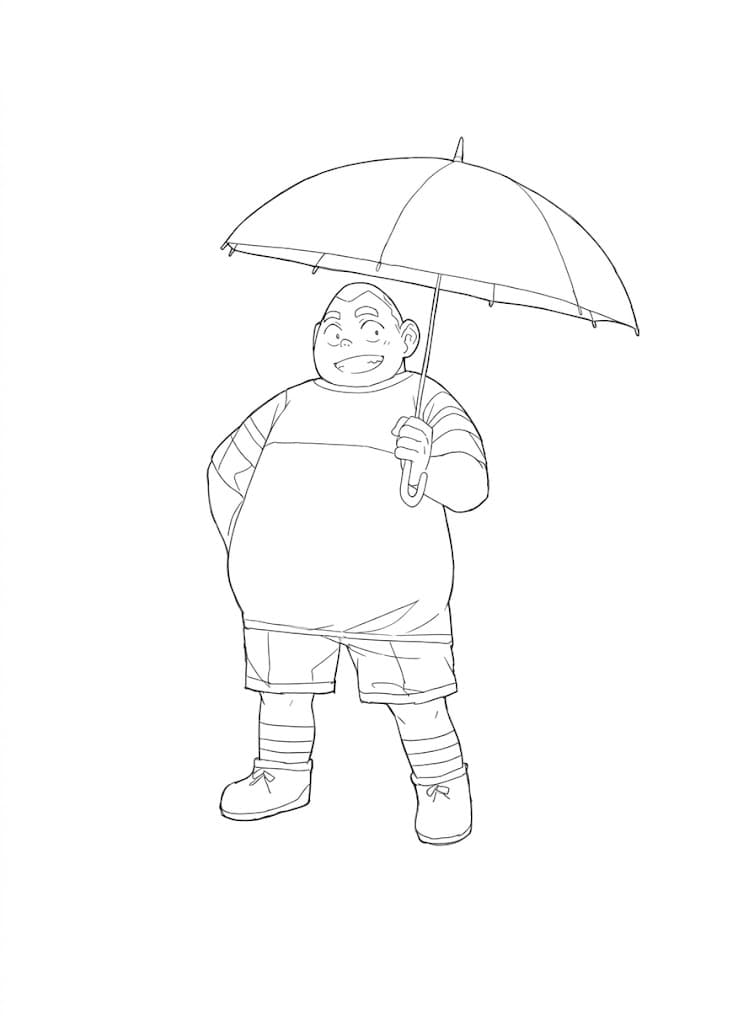 Coloriage Genta Kojima sous la pluie