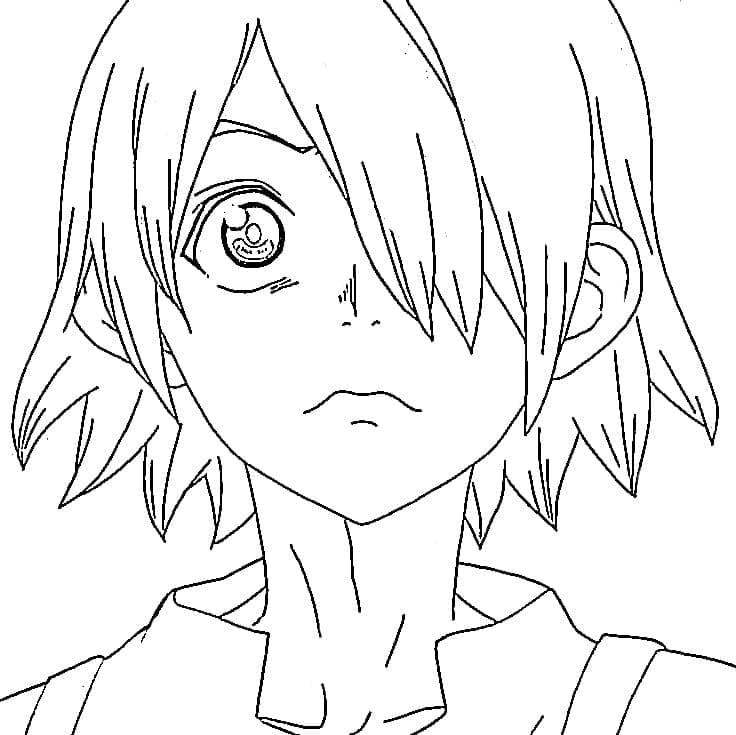 Coloriage Ginro dans Dr Stone