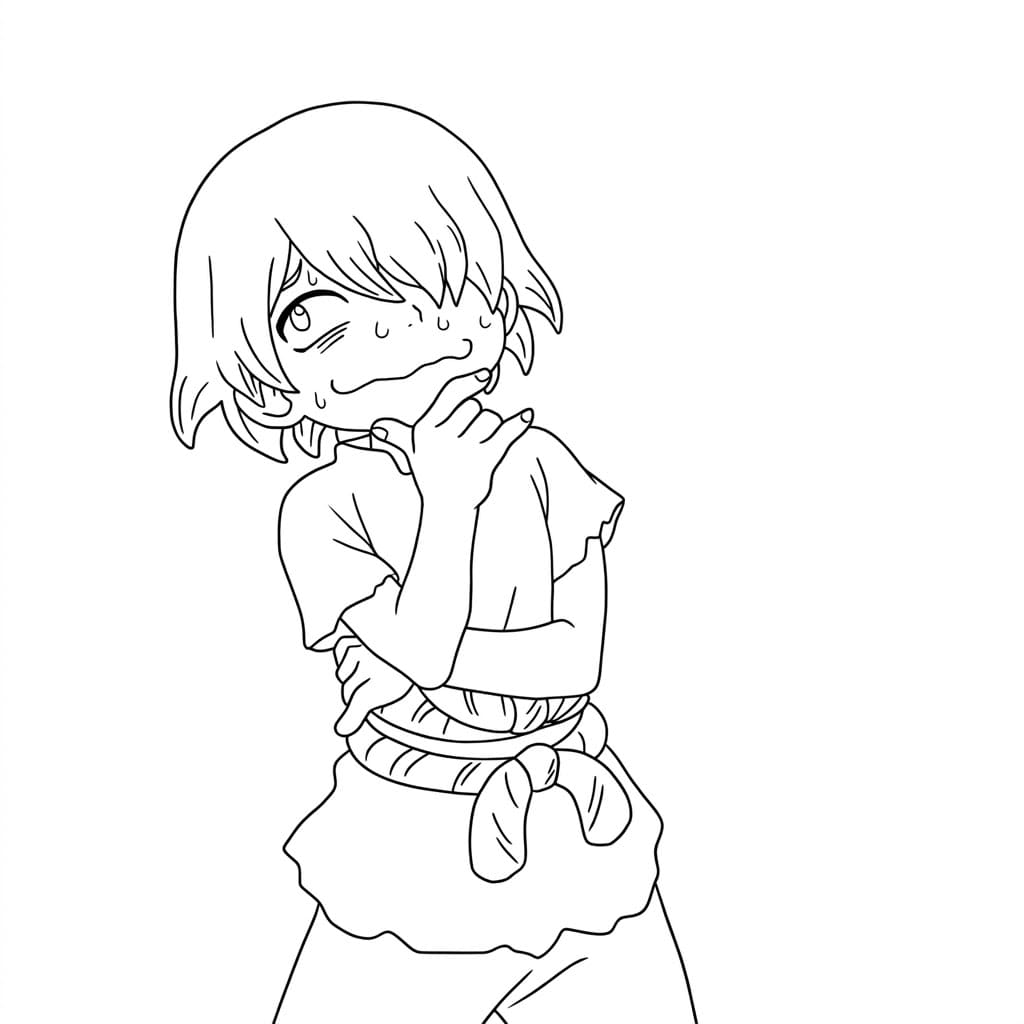 Coloriage Ginro en train de penser