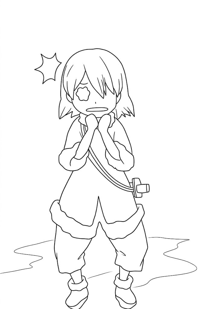 Coloriage Ginro peur