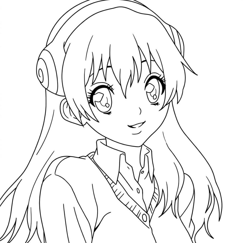 Coloriage Heureuse Yuzuriha Ogawa