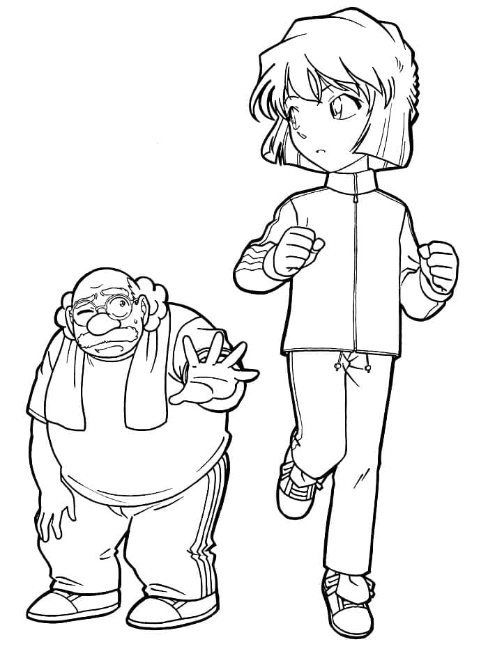 Coloriage Hiroshi Agasa et Haibara