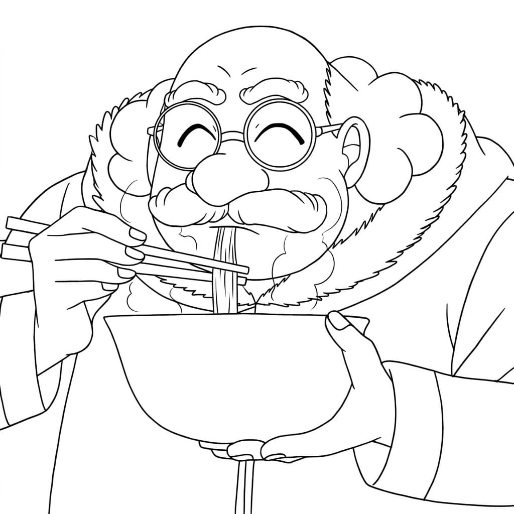 Coloriage Hiroshi Agasa Gourmand