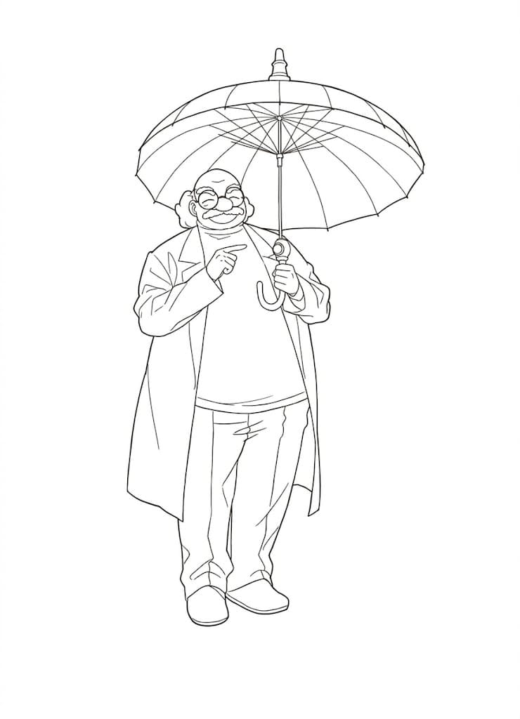 Coloriage Hiroshi Agasa Heureux