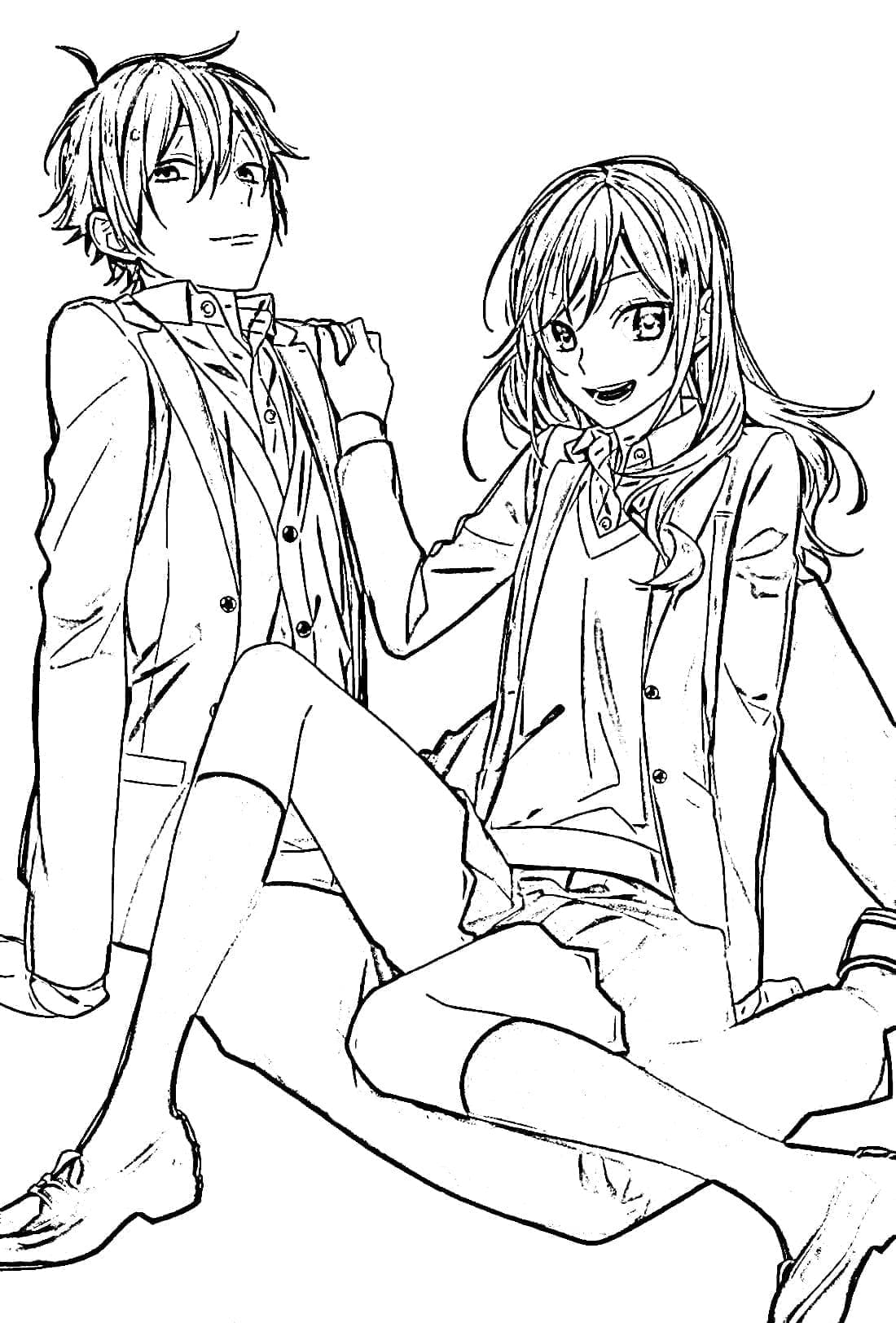 Coloriage Izumi Miyamura et Kyouko Hori