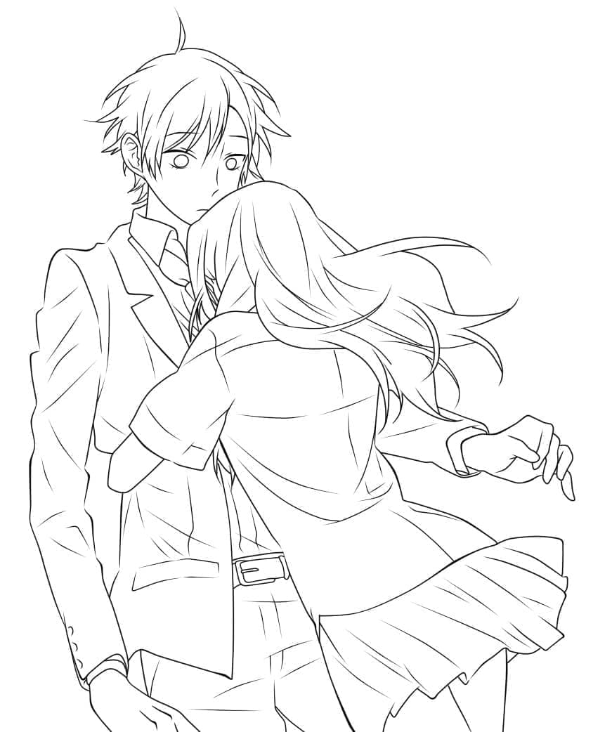 Coloriage Kyouko Hori Câlins Izumi Miyamura