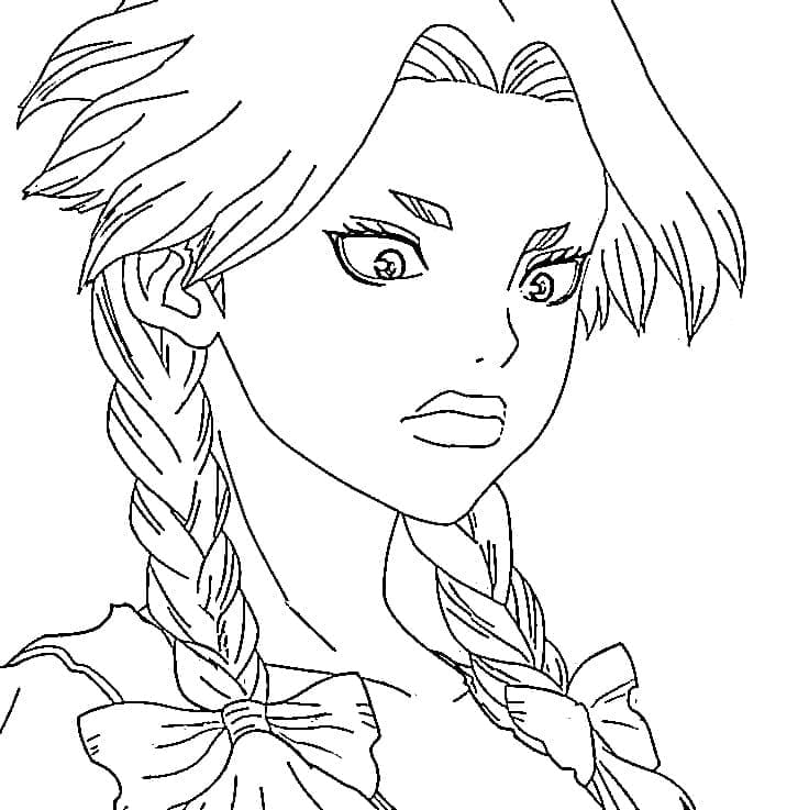 Coloriage Nikki Hanada dans Anime Dr Stone