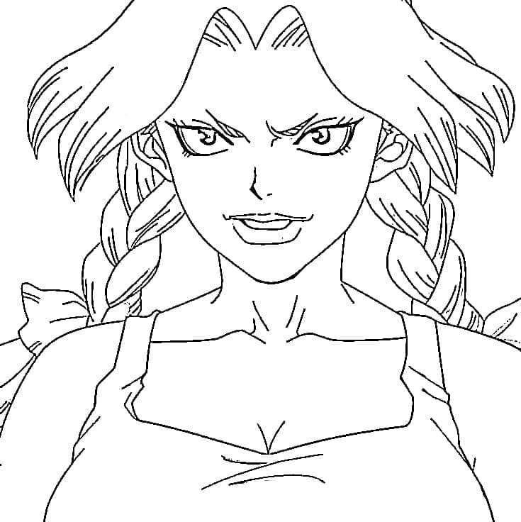 Coloriage Nikki Hanada dans Dr Stone