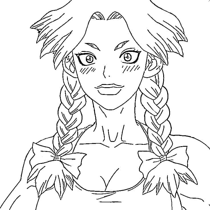 Coloriage Nikki Hanada de Dr Stone