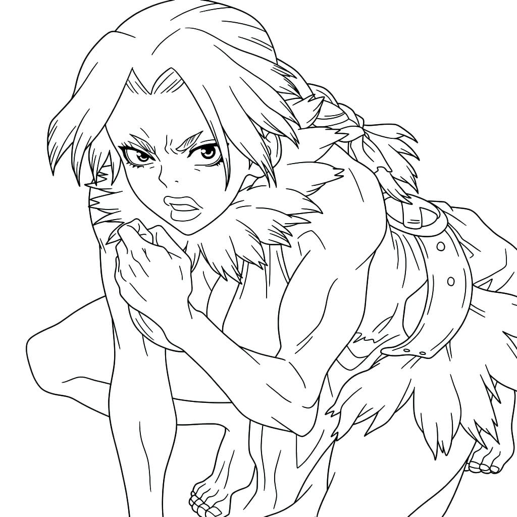 Coloriage Nikki Hanada douleur