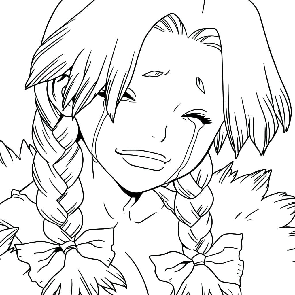 Coloriage Nikki Hanada pleurs