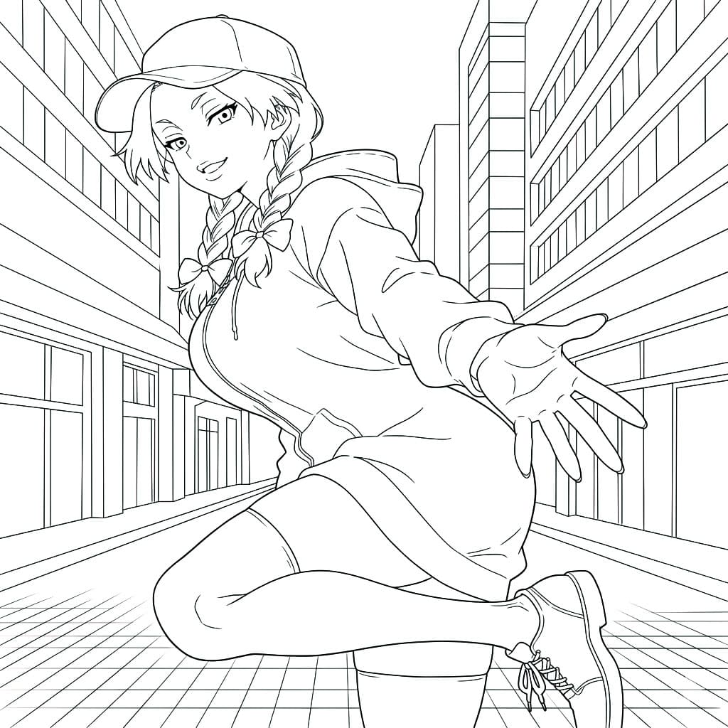 Coloriage Nikki Hanada Sourire