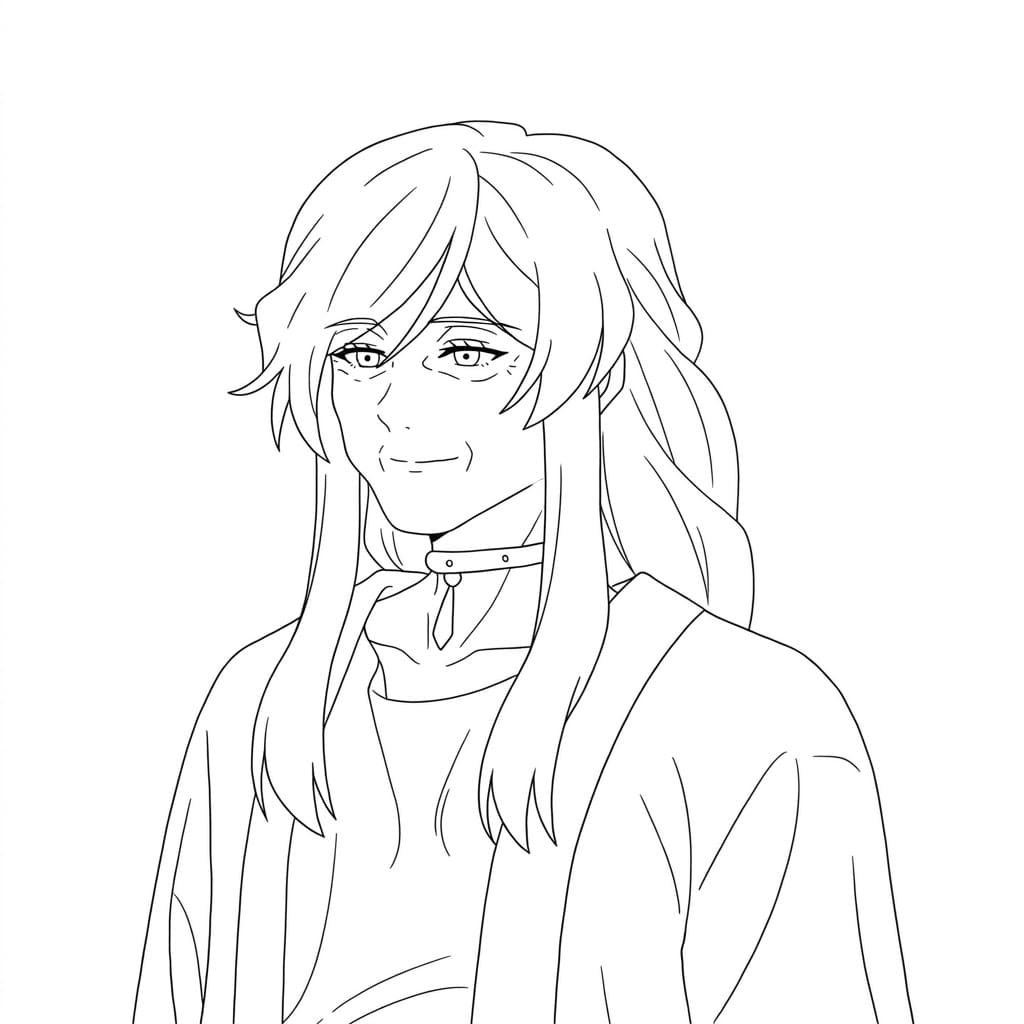 Coloriage Portrait de Flamme