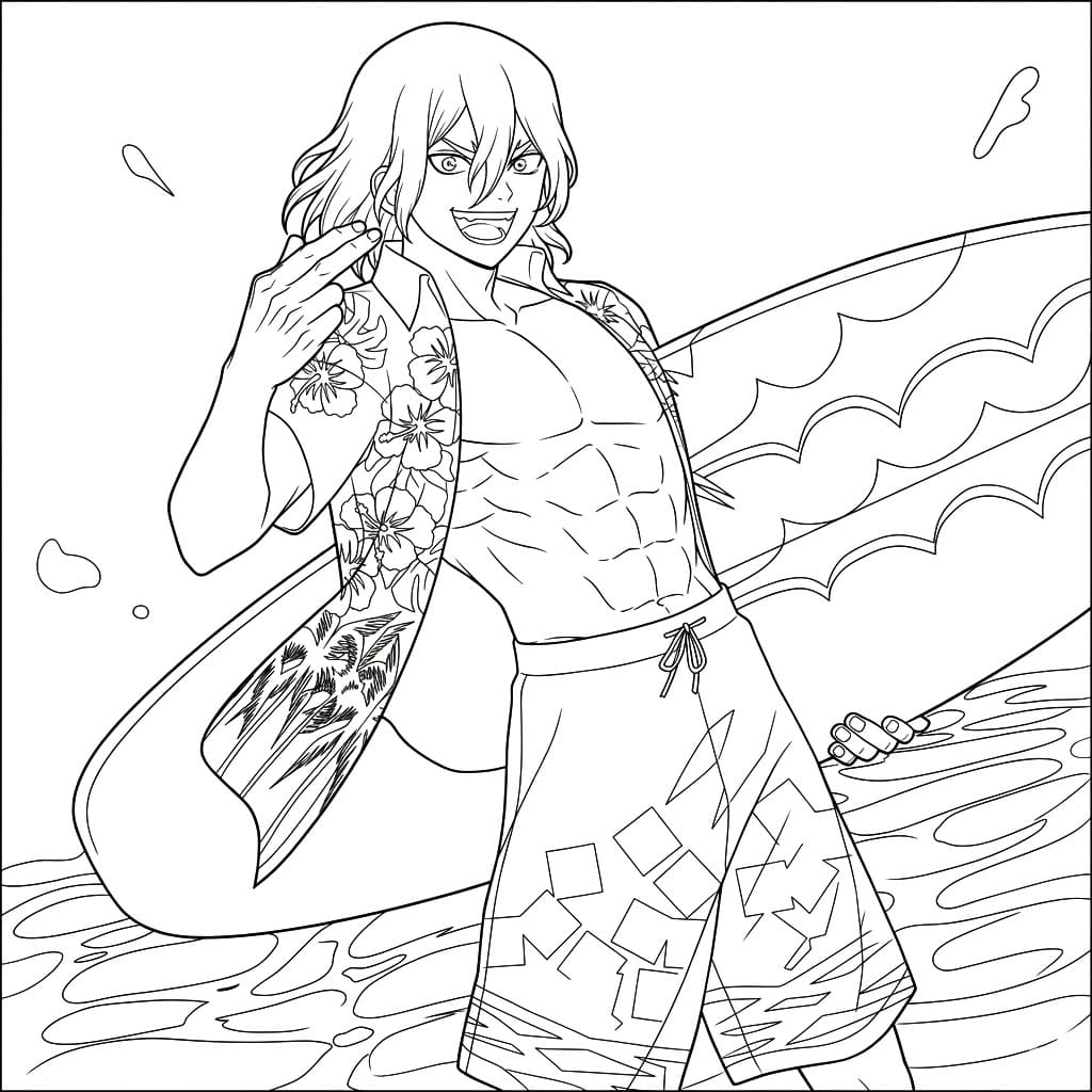 Coloriage Ryusui Nanami Tempête Dorée