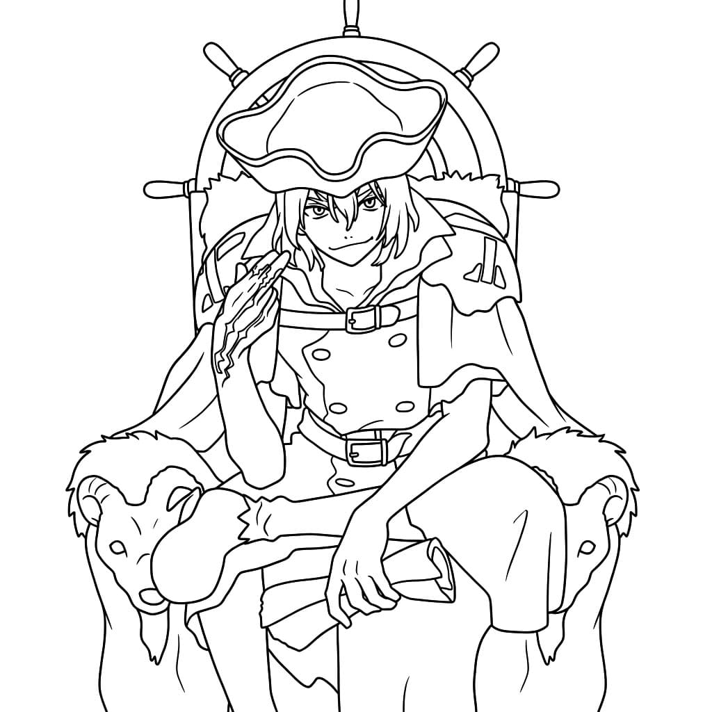 Coloriage Ryusui Nanami Trône Océanique