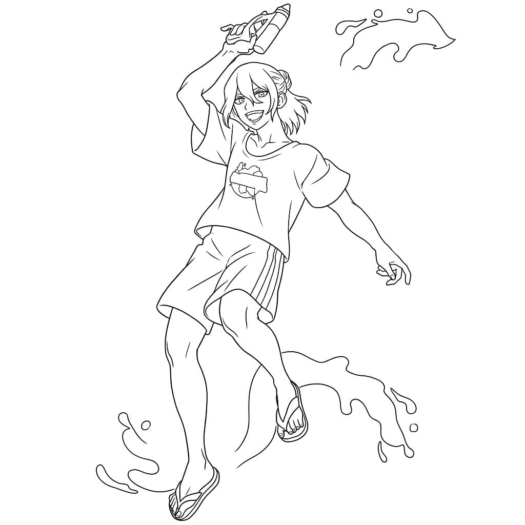 Coloriage Ryusui Nanami Vague Libre
