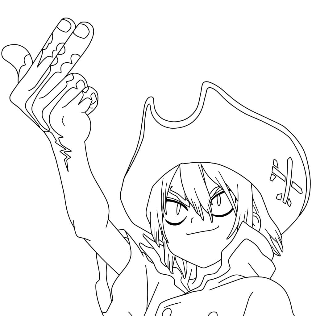 Coloriage Ryusui Nanami Victoire Flamboyante