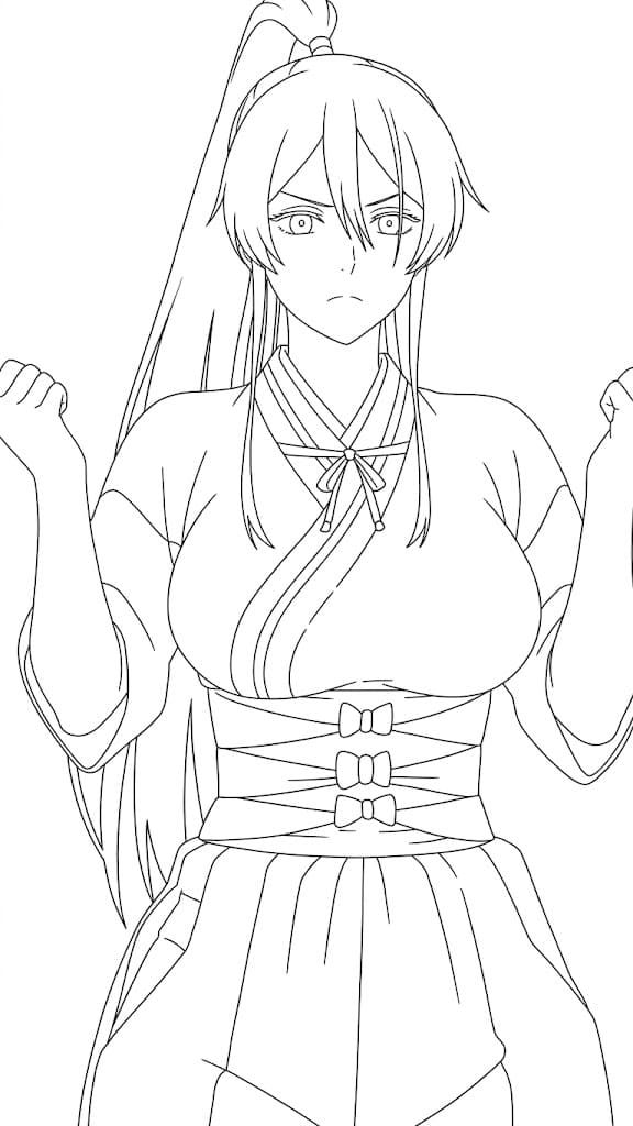 Coloriage Sagiri souriante