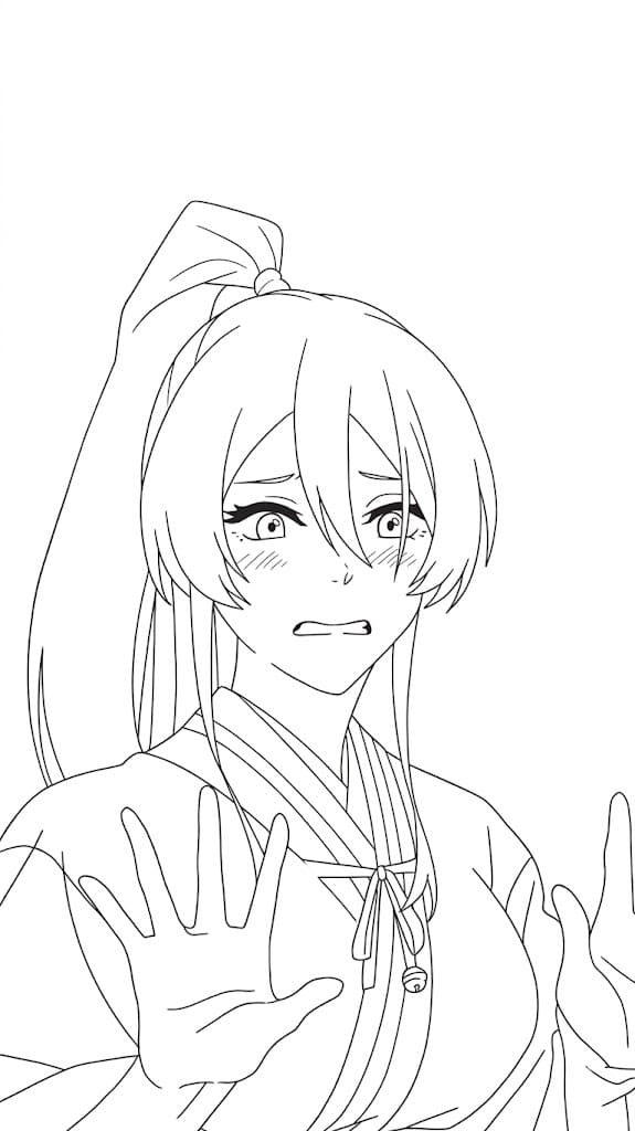 Coloriage Sagiri timide