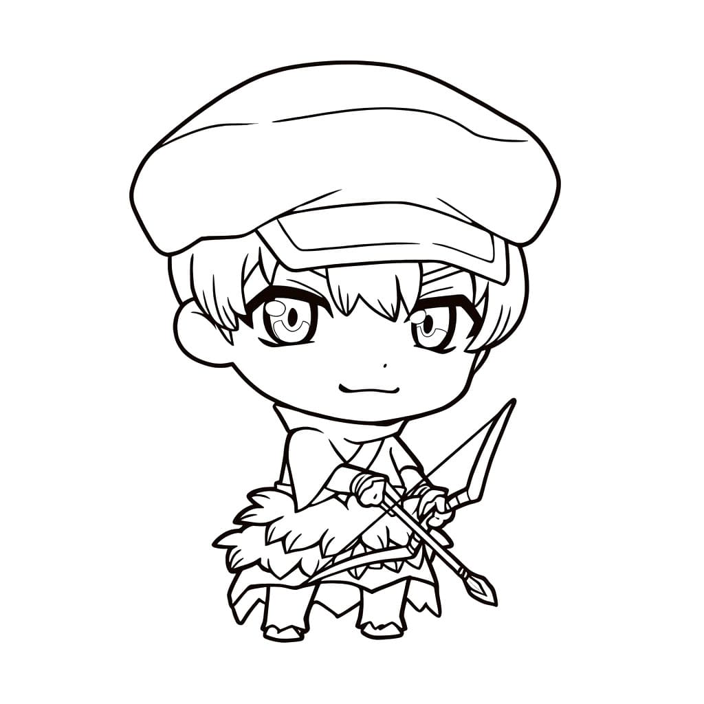 Coloriage Ukyo Saionji chibi mignon