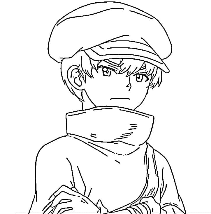 Coloriage Ukyo Saionji dans Anime Dr Stone