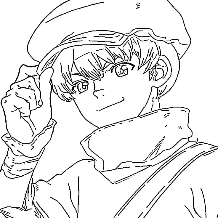 Coloriage Ukyo Saionji de Anime Dr Stone