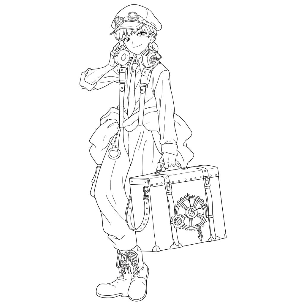 Coloriage Ukyo Saionji debout