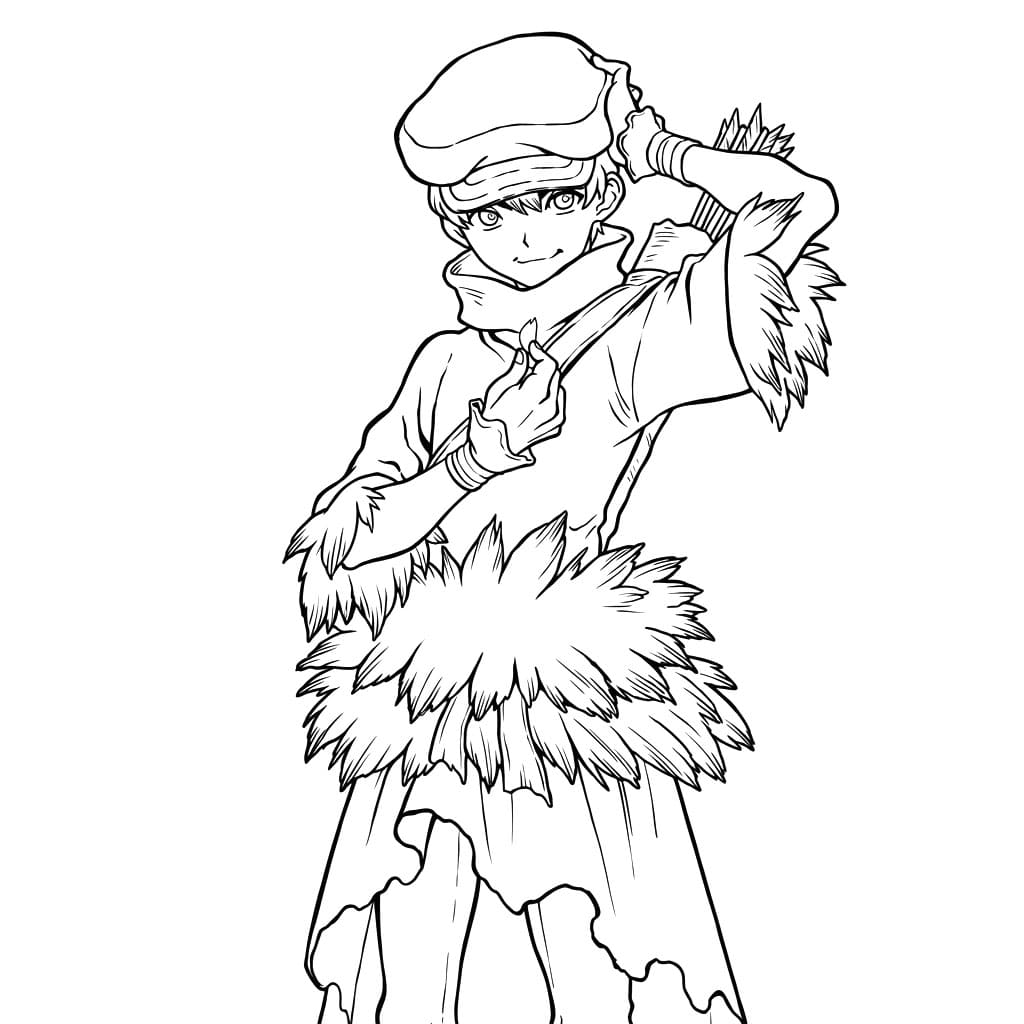 Coloriage Ukyo Saionji timide