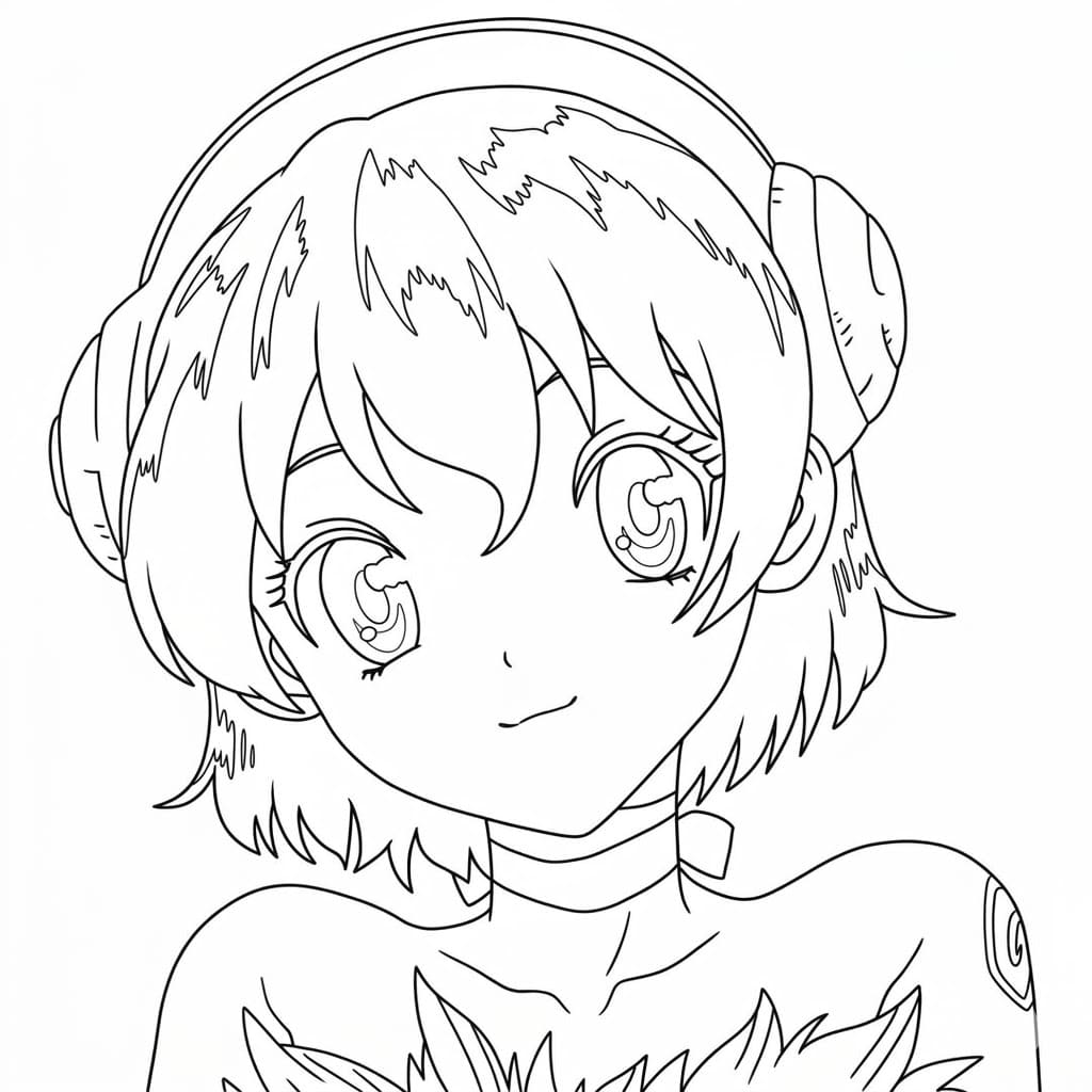 Coloriage Visage de Yuzuriha Ogawa