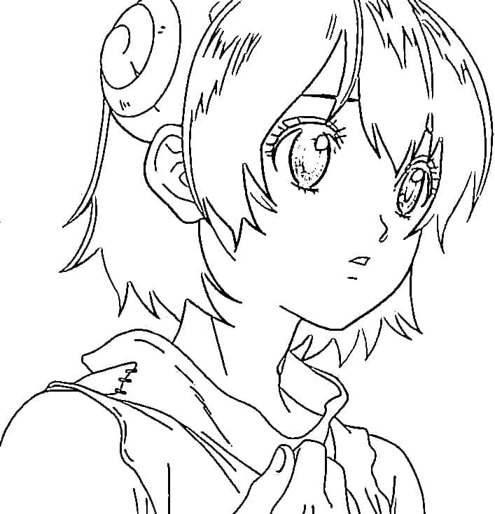 Coloriage Yuzuriha Ogawa dans Anime Dr. Stone
