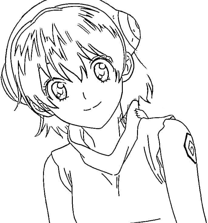 Coloriage Yuzuriha Ogawa dans Dr. Stone