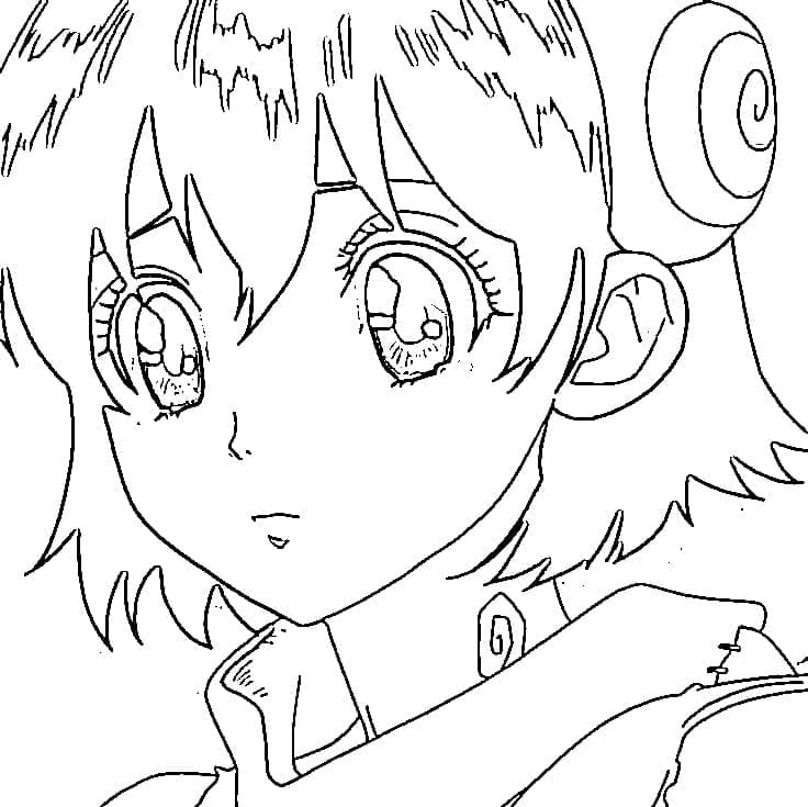 Coloriage Yuzuriha Ogawa de Dr. Stone