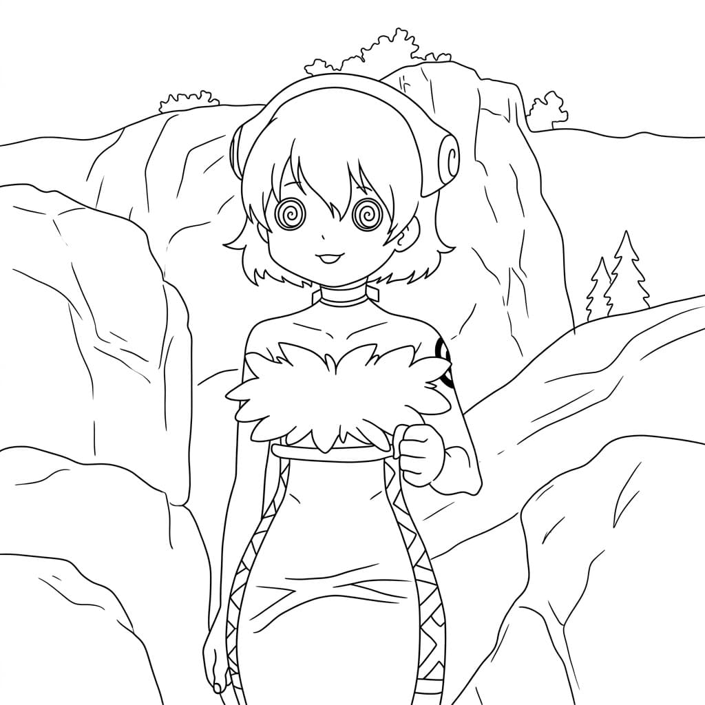 Coloriage Yuzuriha Ogawa debout