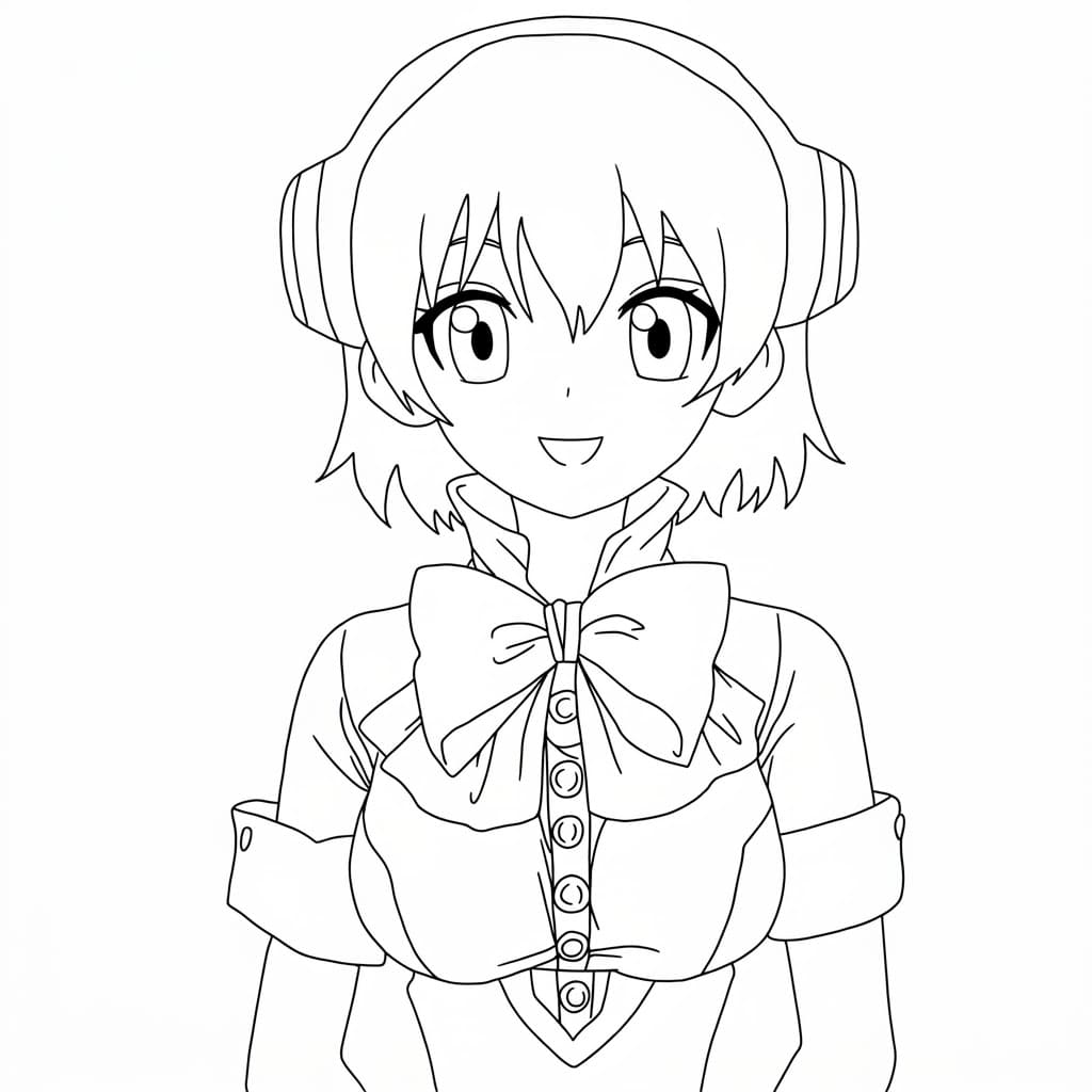 Coloriage Yuzuriha Ogawa femme de ménage