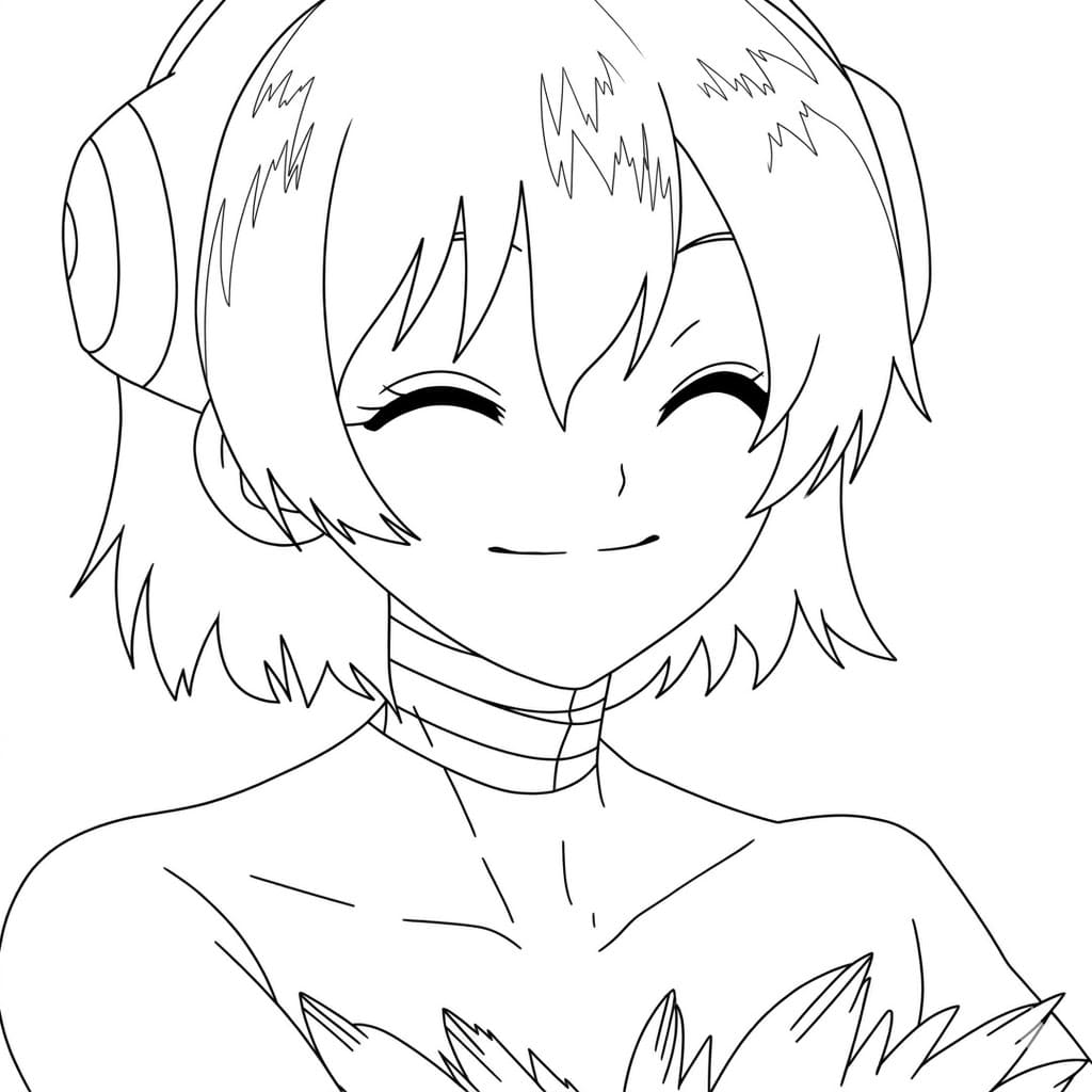 Coloriage Yuzuriha Ogawa Heureuse