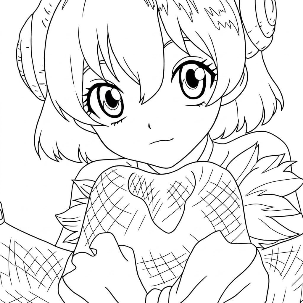 Coloriage Yuzuriha Ogawa Jolie