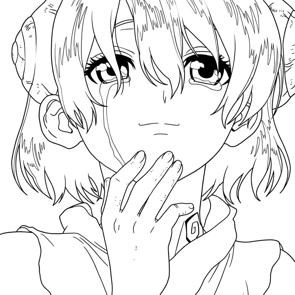 Coloriage Yuzuriha Ogawa toux