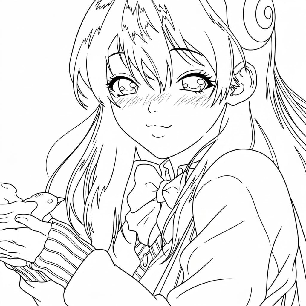 Coloriage Yuzuriha Ogawa très mignon