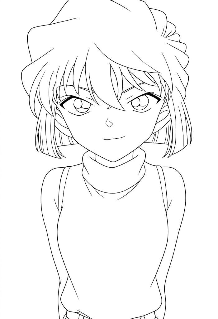 Coloriage Ai Haibara affronter