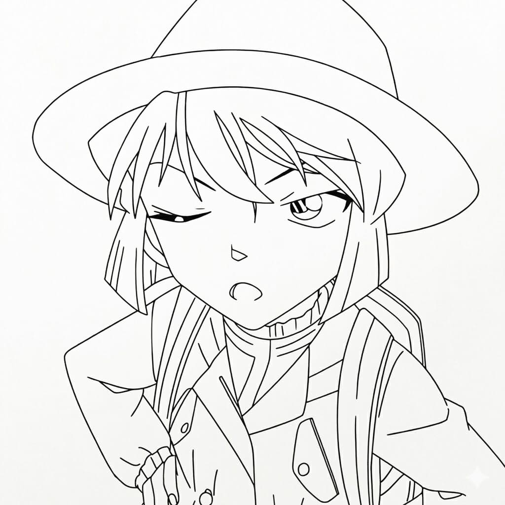 Coloriage Ai Haibara Amusant