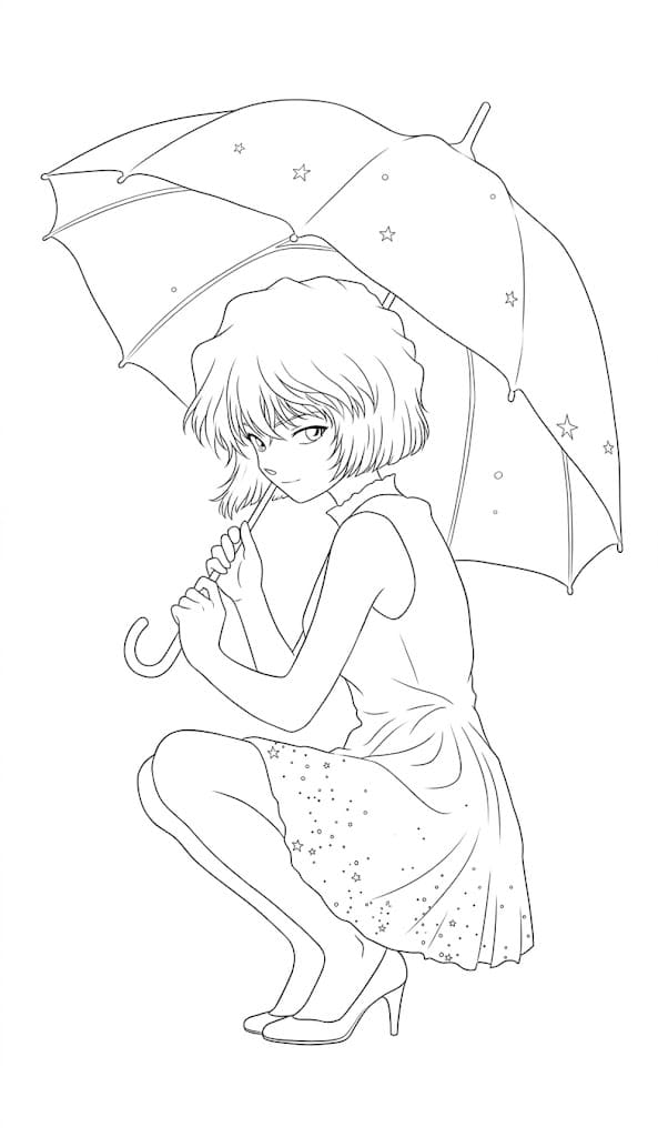 Coloriage Ai Haibara séance
