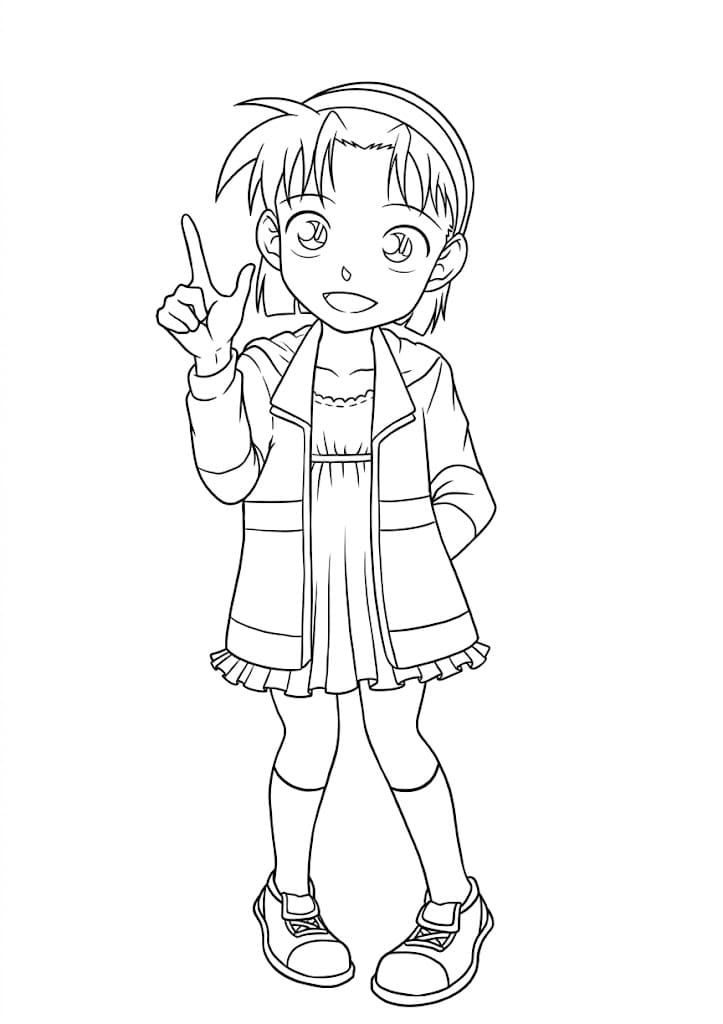 Coloriage Ayumi Yoshida debout
