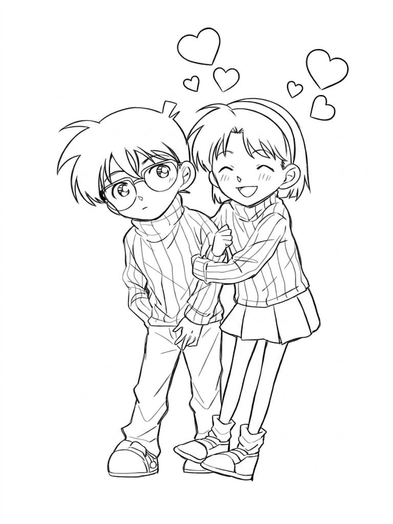 Coloriage Ayumi Yoshida e Conan