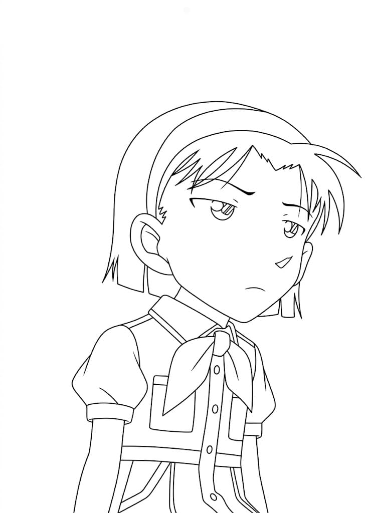 Coloriage Ayumi Yoshida ennuyeuse